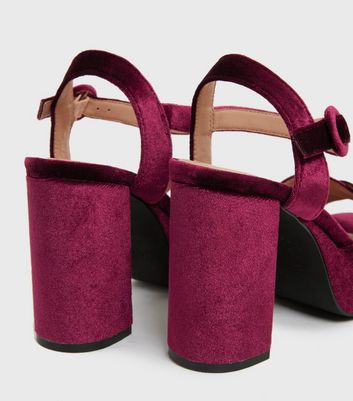 Burgundy discount velvet sandals