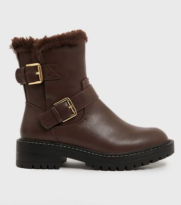 Biker boots sale with fur