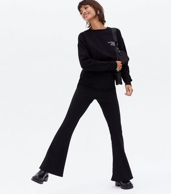Black Flared Trousers  New Look