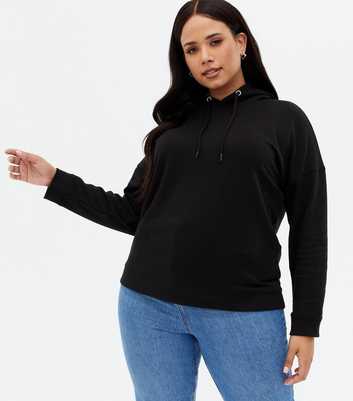Curves Black Long Sleeve Oversized Hoodie