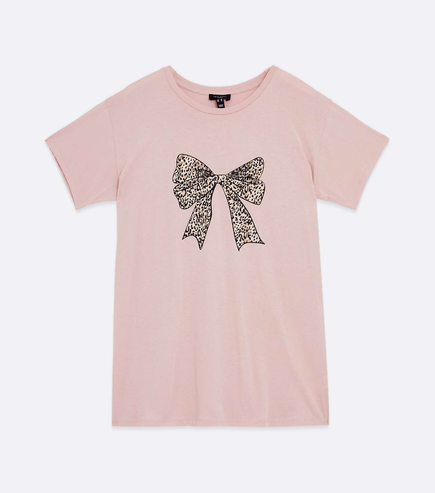 Curves Pink Bow Leopard Print T-Shirt Image 5