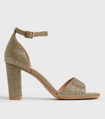 Gold sparkly deals block heels