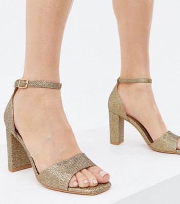 Gold glitter cheap sandal heels