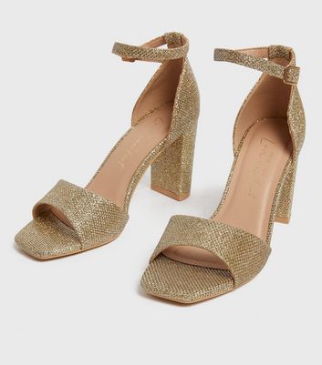 Glitter Ankle Strap Open Toe High Heels For Small Feet MS137 - AstarShoes