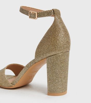 new look gold block heels