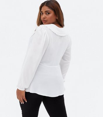 ladies white shirt large collar