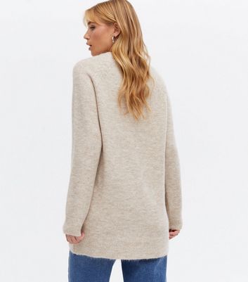 womens longline cream jumper