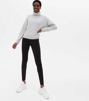 Black Ponte Seam Front Leggings