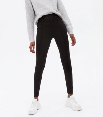 Click to view product details and reviews for Black Ponte Seam Front Leggings New Look.