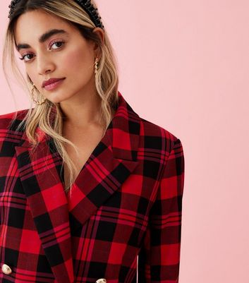 red checked blazer