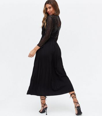 little mistress black midi dress