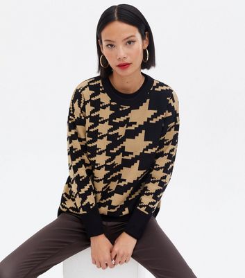 dogtooth print jumper