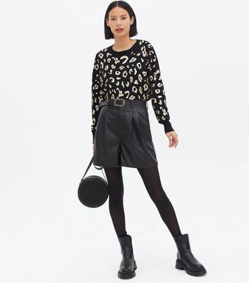 Click to view product details and reviews for Blue Vanilla Black Leopard Print Glitter Jumper New Look.