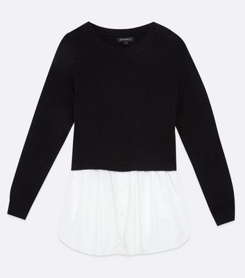 Black jumper with white hotsell shirt attached