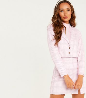 Quiz pink cropped jacket hotsell