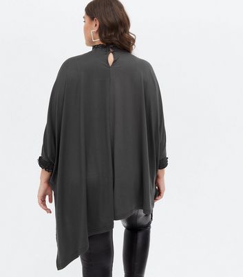 Click to view product details and reviews for Blue Vanilla Curves Dark Grey Asymmetric Top New Look.