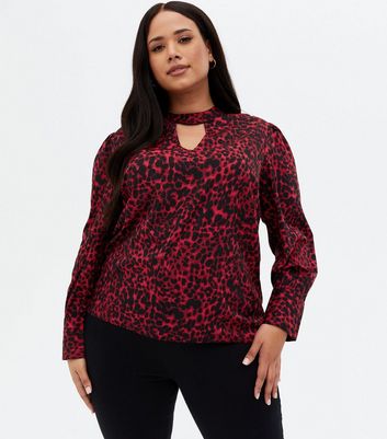 red leopard print blouse uk