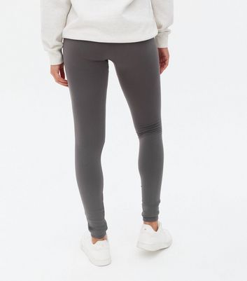 Dark Grey Fleece Lined Leggings | New Look