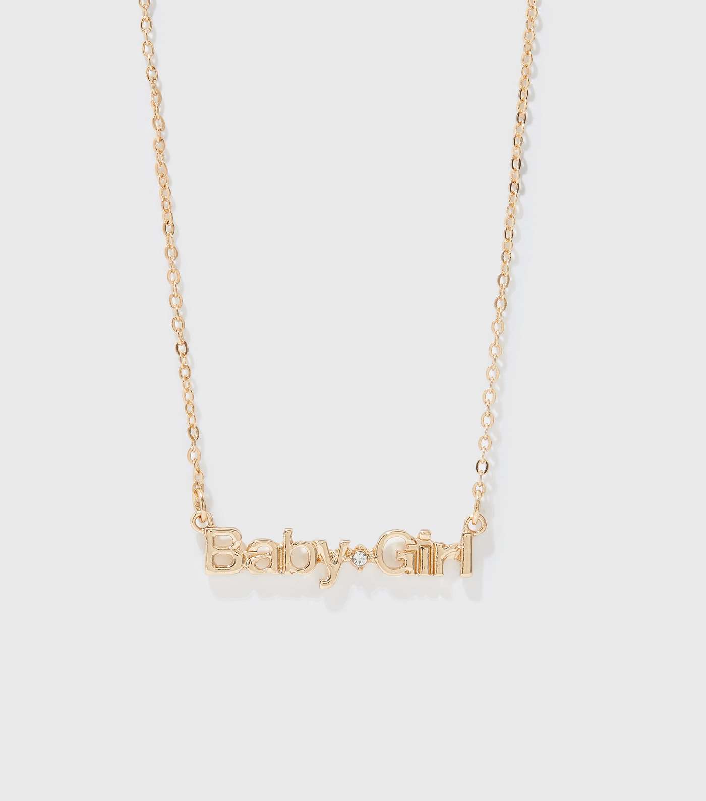 Girls Gold Baby Girl Diamanté Pendant Necklace