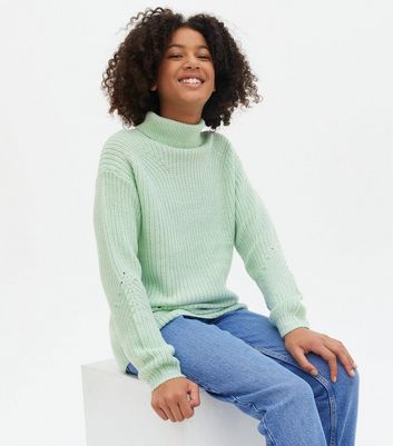 green polo neck jumper ladies