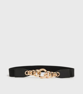 Black Chunky Chain Waist Belt New Look