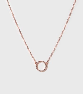 rose gold necklace new look