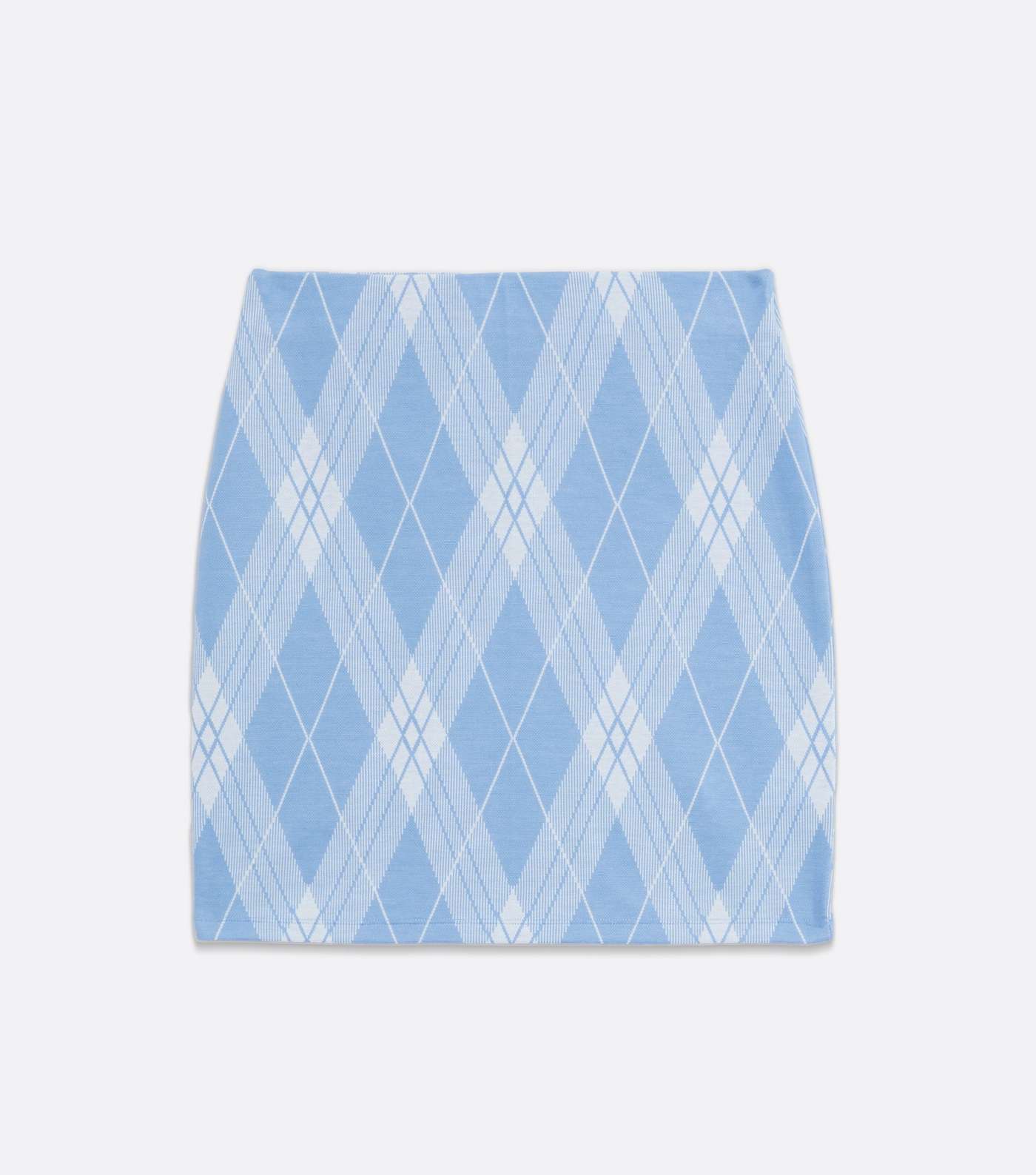 Pale Blue Argyle Jersey Tube Skirt Image 5