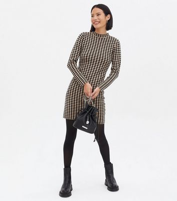 Dog tooth dress new clearance look