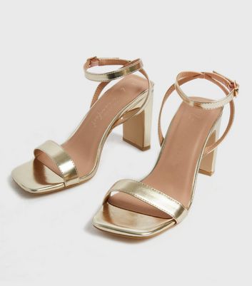 new look gold block heels