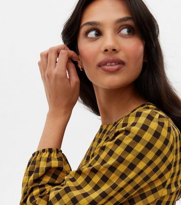 mustard gingham dress