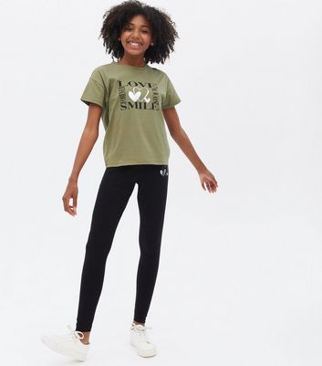 Girls Green Heart Logo T-Shirt and 
