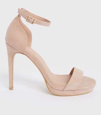 New Look Black Velvet Diamante Strap Stiletto Heel Sandals | very.co.uk