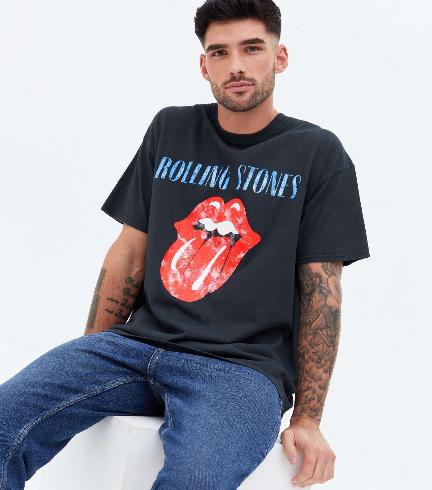 Grey Rolling Stones Logo T-Shirt