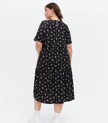 vero moda ditsy tiered maxi dress