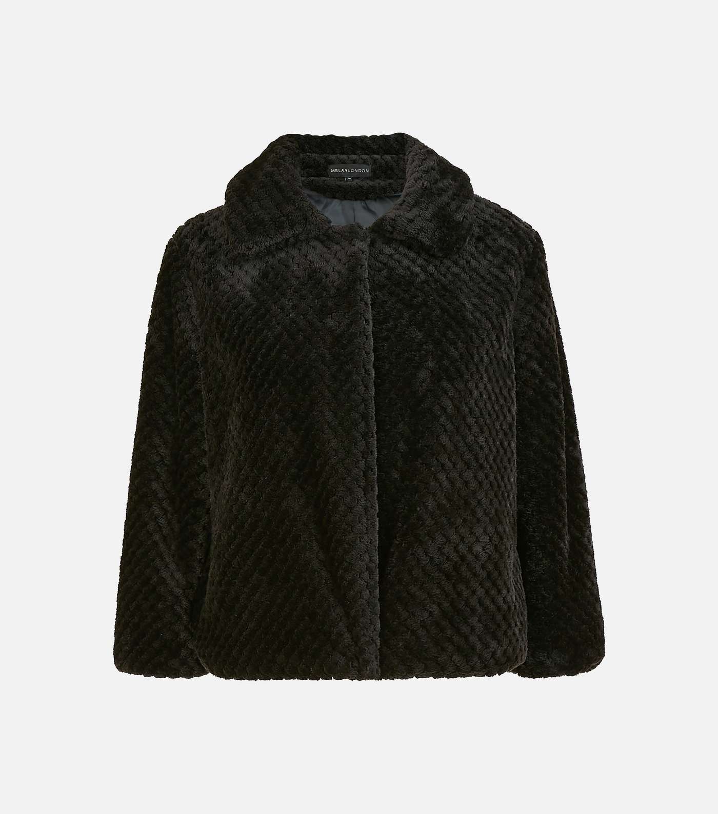 Mela Curves Black Faux Fur Collared Jacket Image 4