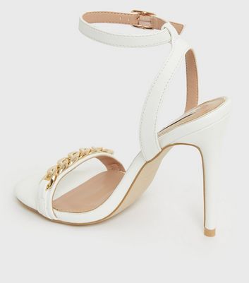 Click to view product details and reviews for Little Mistress White Chain Stiletto Heel Sandals New Look.