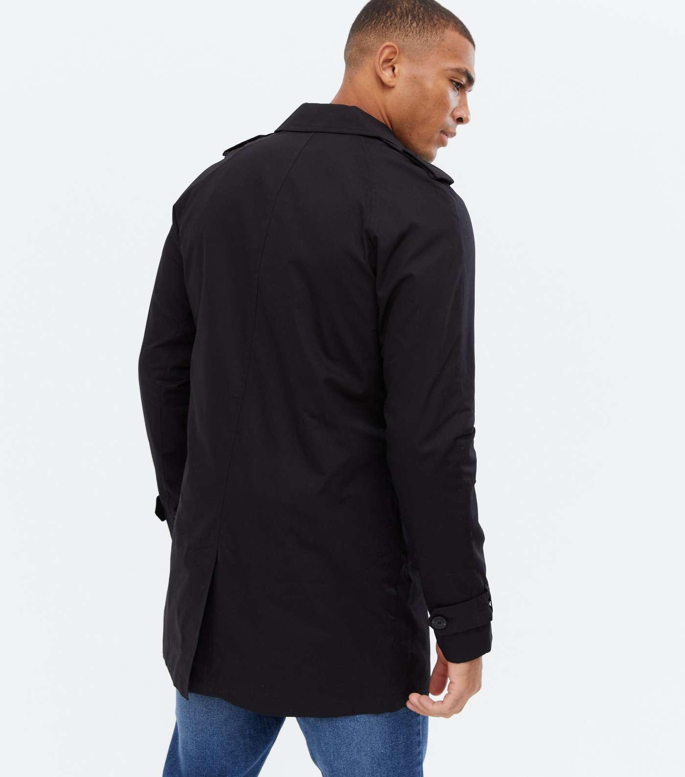 Only & Sons Black Trench Coat Image 4