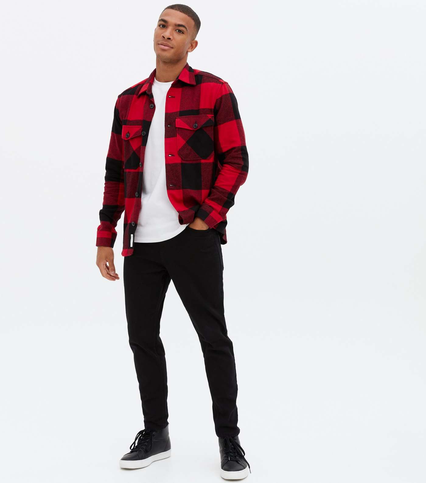 Only & Sons Red Check Long Sleeve Shirt Image 2