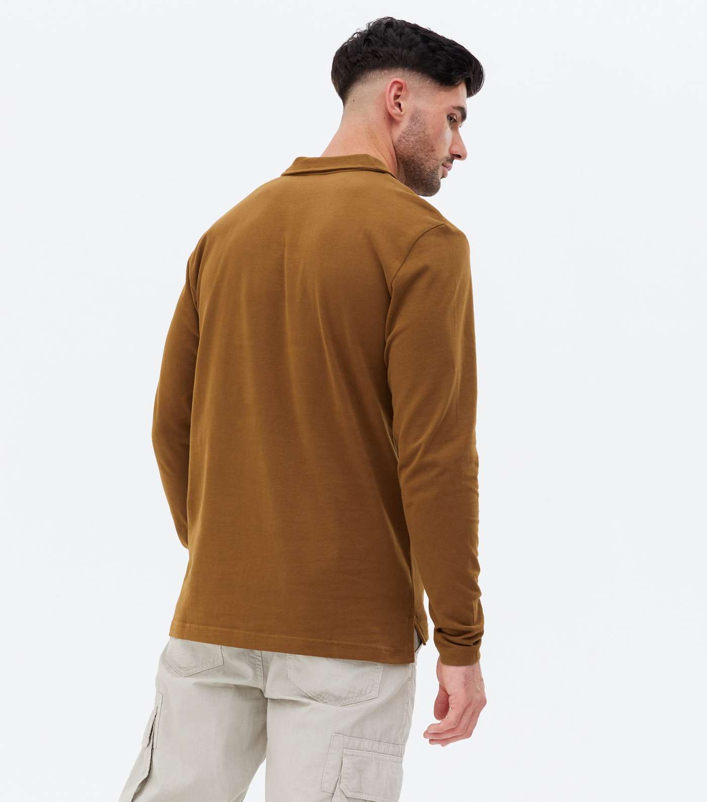 Only & Sons Dark Brown Collared Long Sleeve Zip Top Image 4