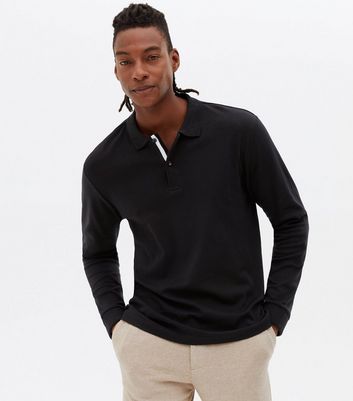 black polo long sleeve mens