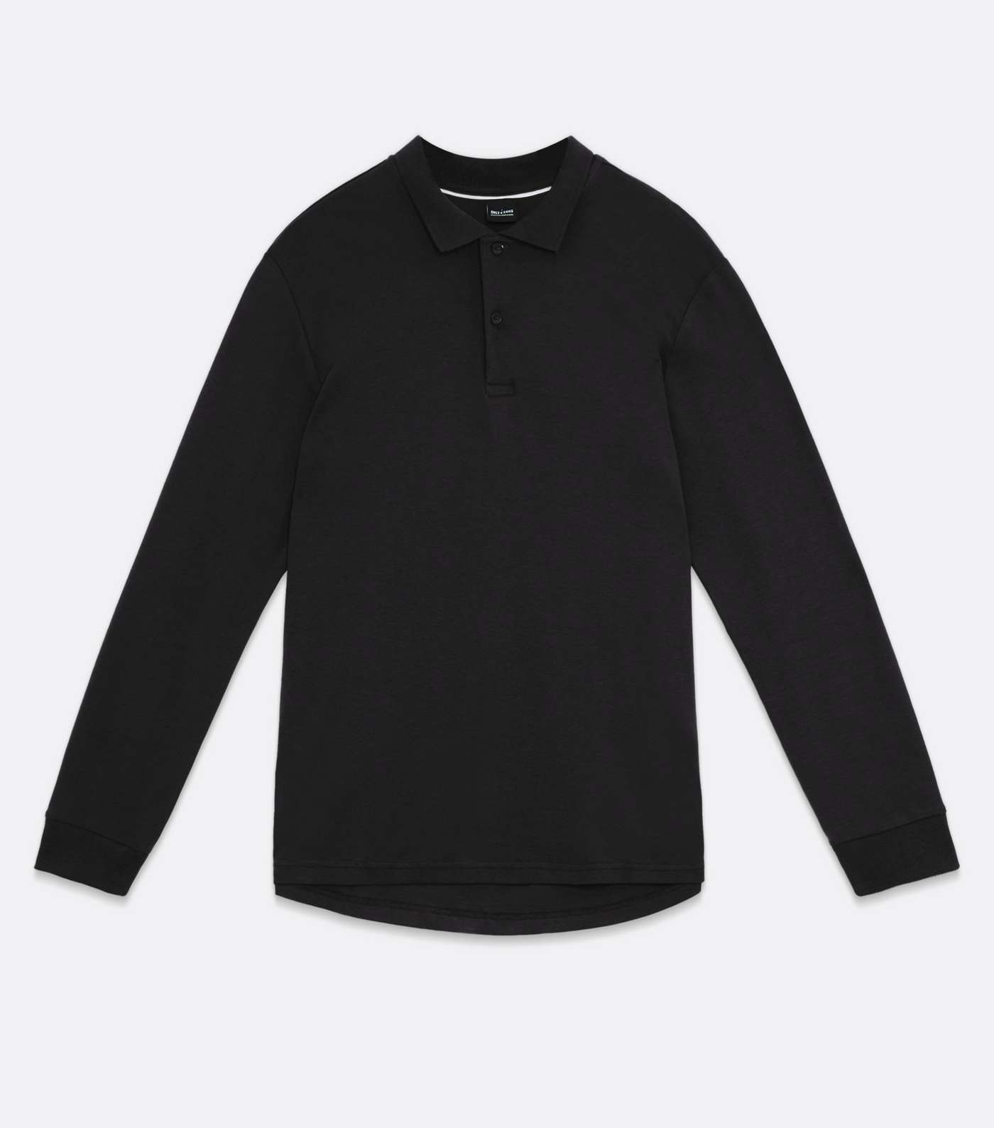 Only & Sons Black Long Sleeve Polo Shirt Image 5