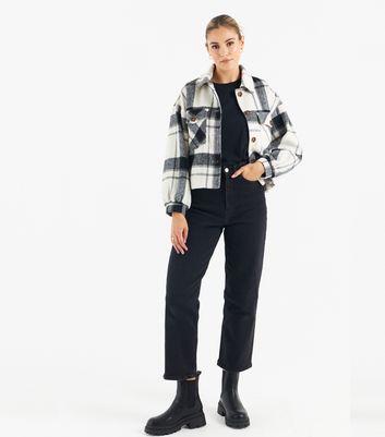 Zibi London Black Check Shacket New Look