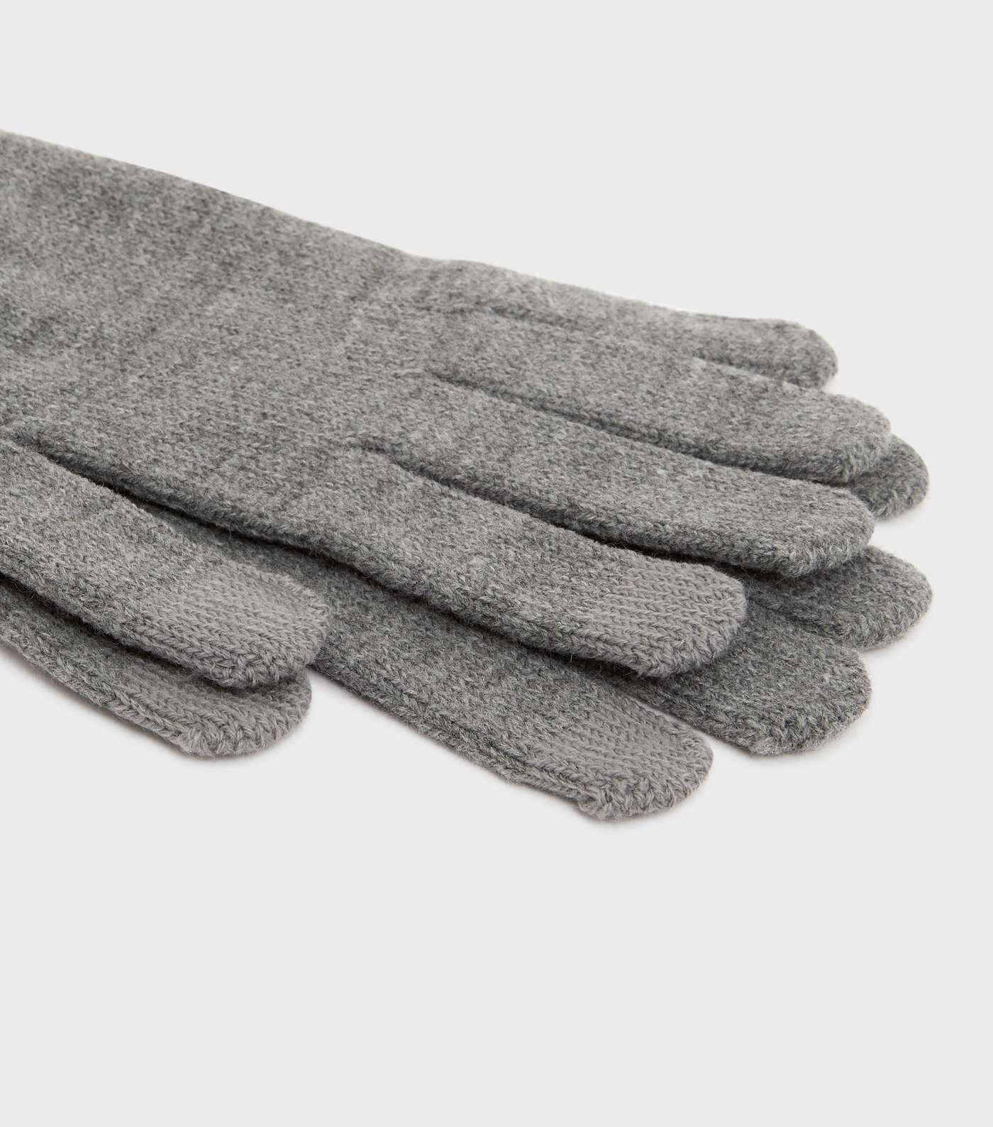 Only & Sons Grey Knit Gloves Image 2