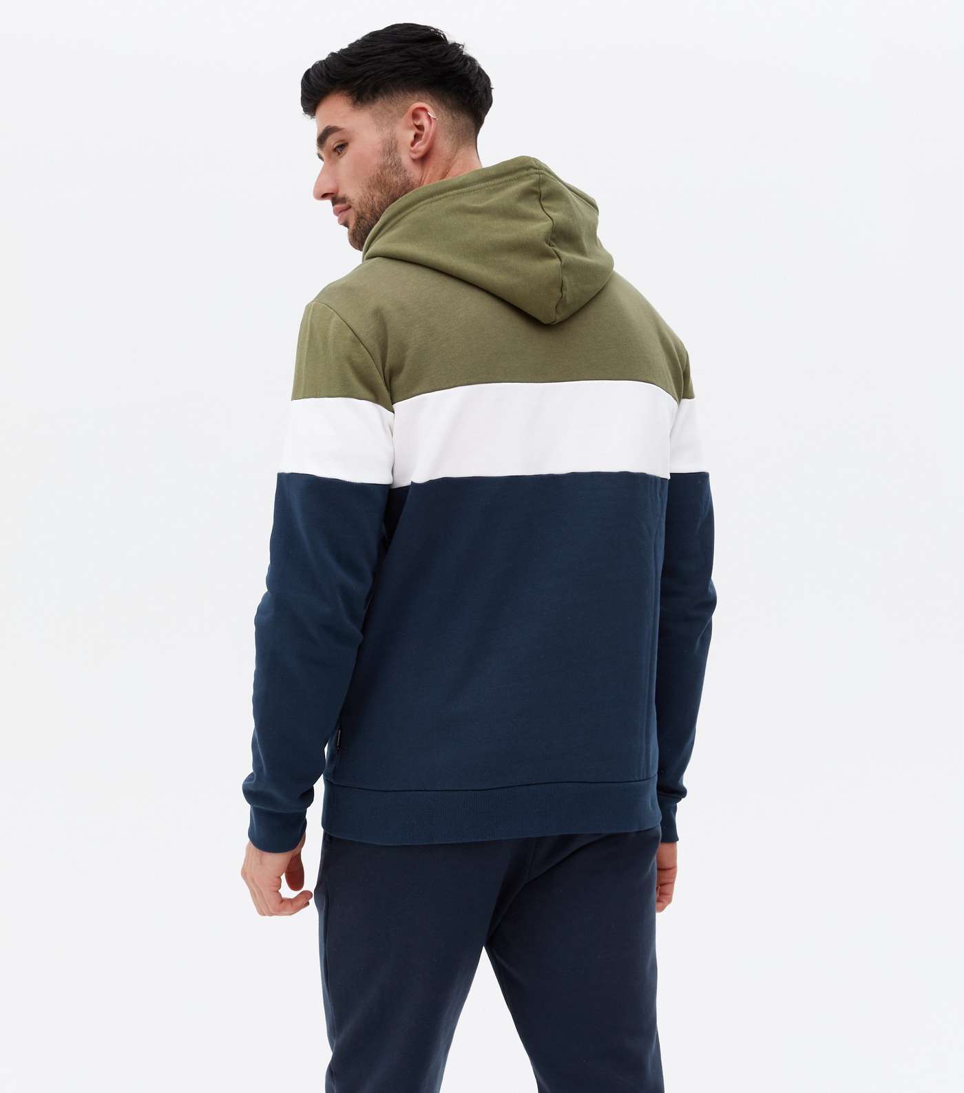 Only & Sons Khaki Colour Block Embroidered Hoodie Image 4