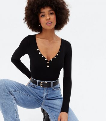 ribbed button up bodysuit