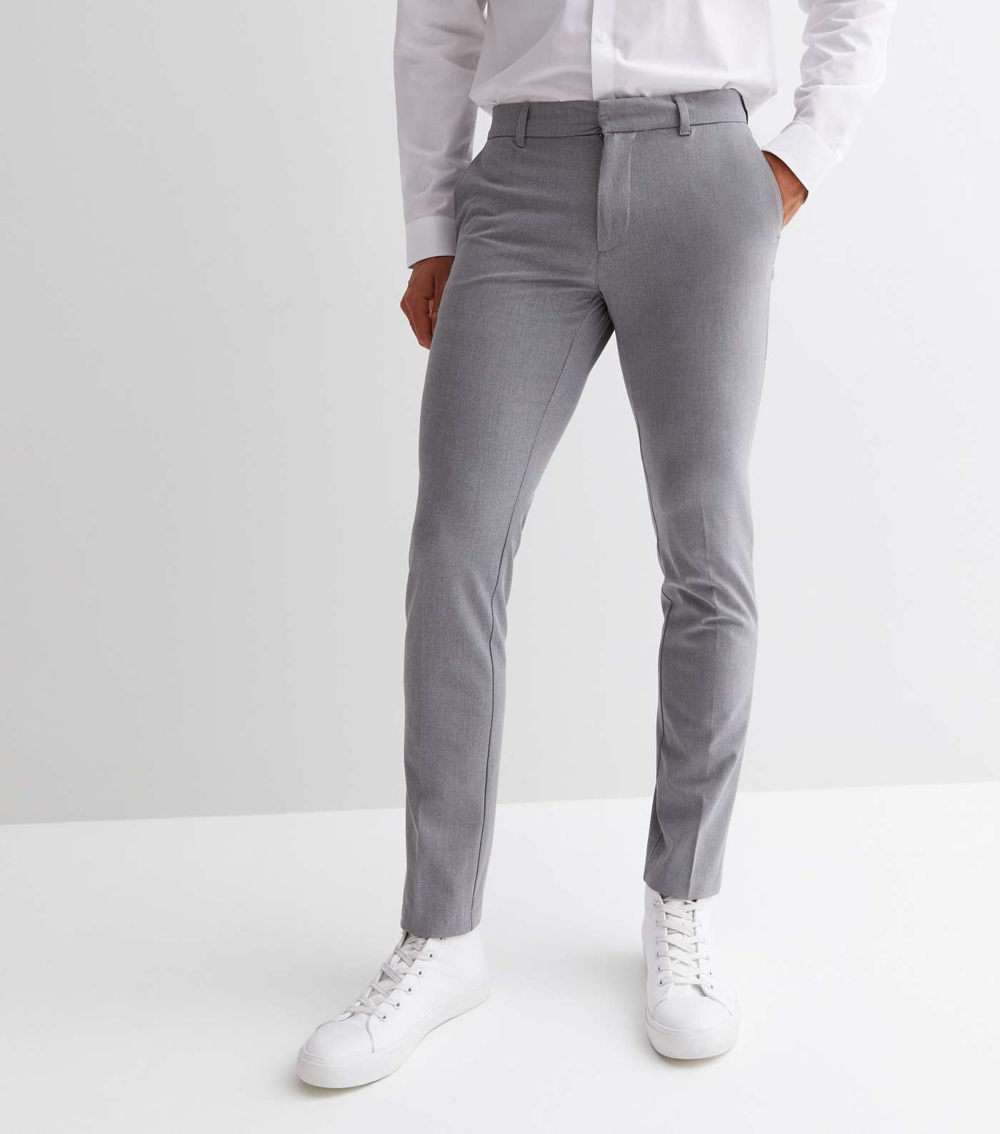 Grey Marl Skinny Suit Trousers Image 2