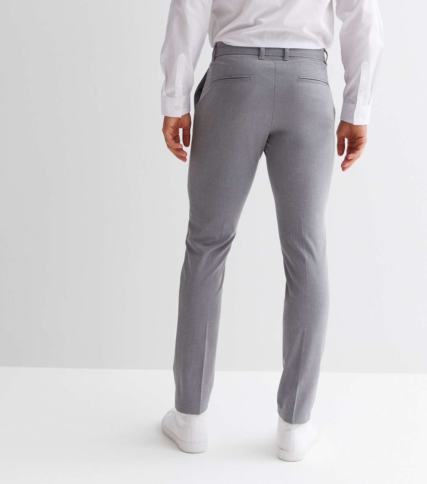 Grey Marl Skinny Suit Trousers Image 4