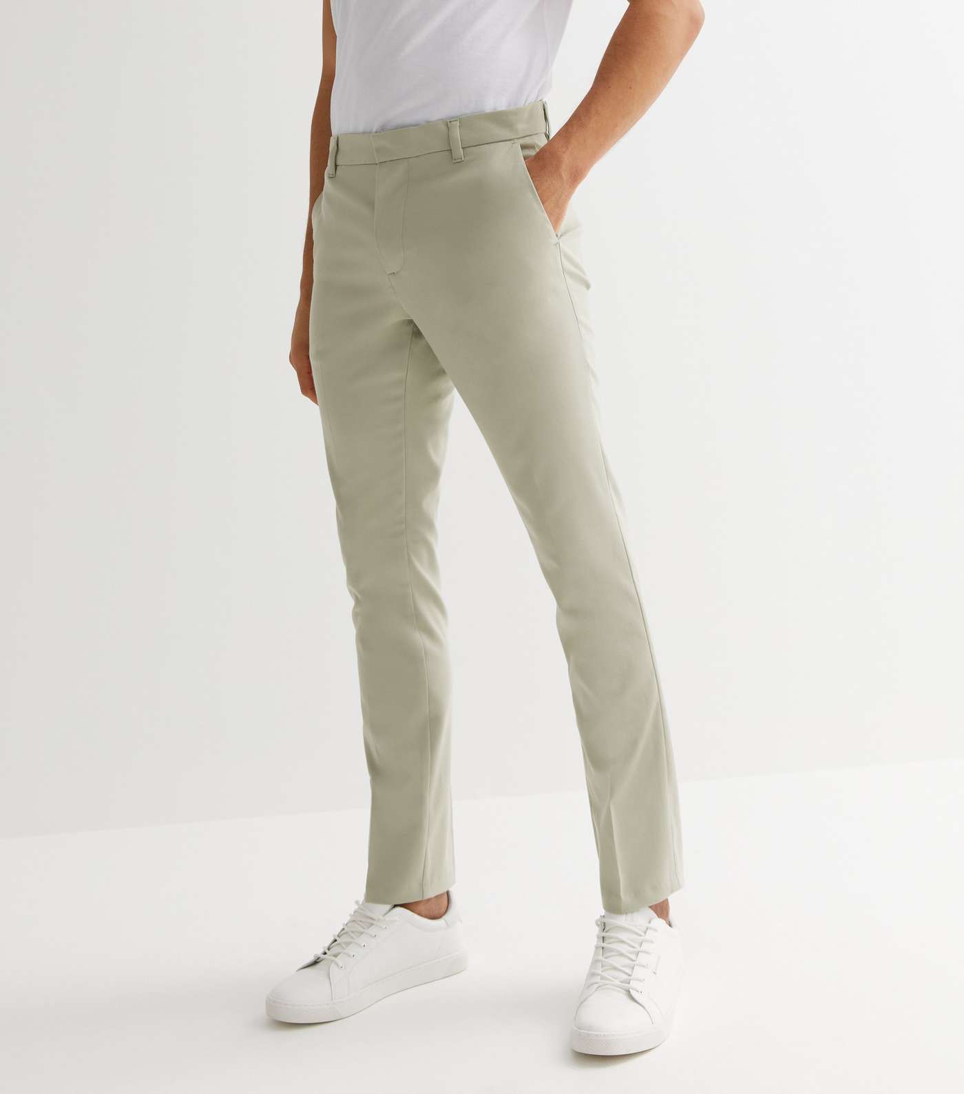Light Green Skinny Suit Trousers Image 2