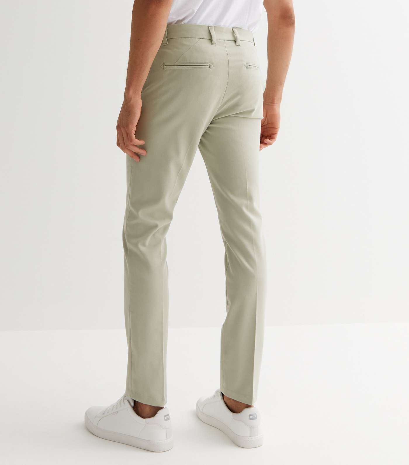Light Green Skinny Suit Trousers Image 4