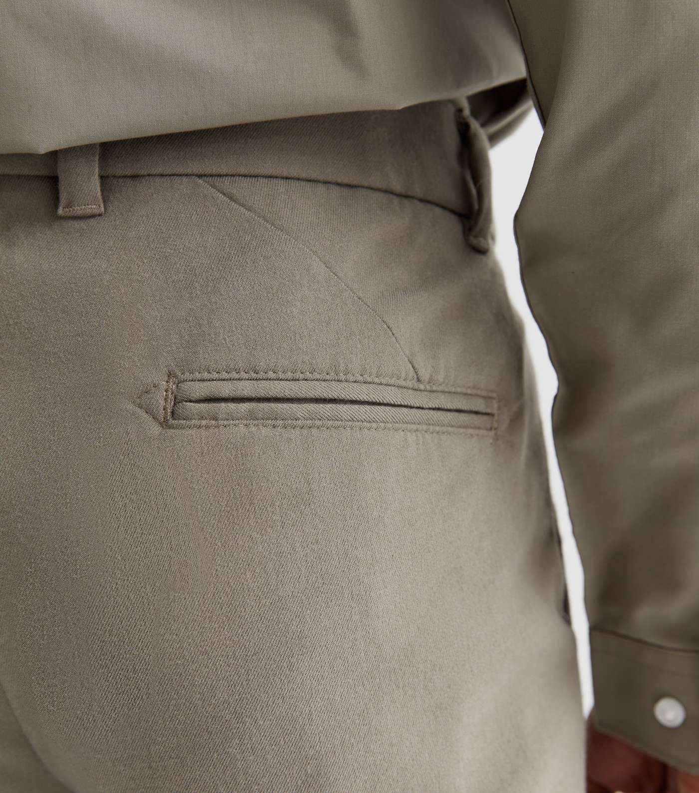 Olive Skinny Suit Trousers Image 3